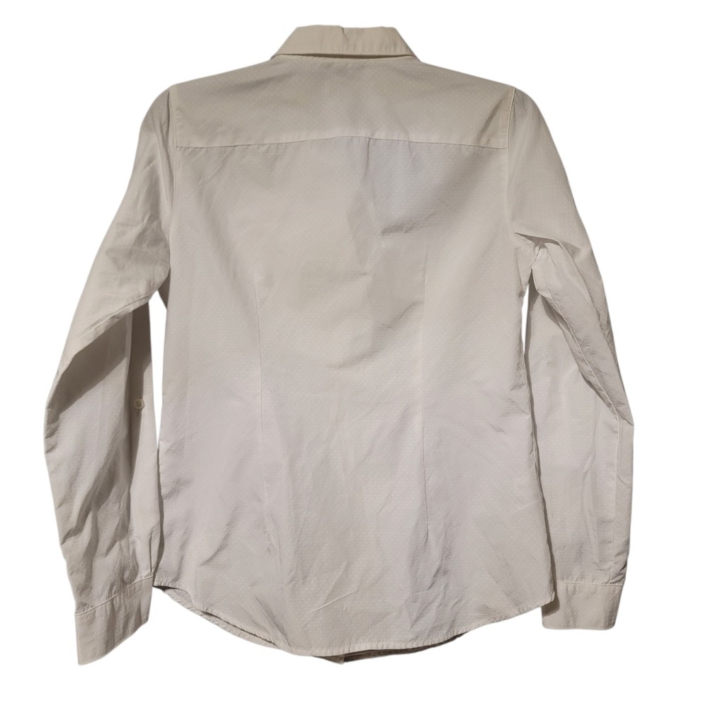 Eddie Bauer Womens Small White Dobby Roll Tab Sleeve‎ Button Down Hiking Shirt - Picture 3 of 6